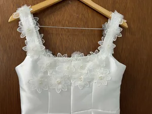 Elliatt White Satin Bridal Event Dress Floral detail thumbnail 13