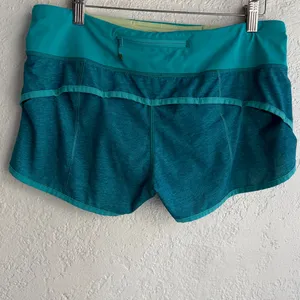 Lululemon Speed Up Women’s Teal Shorts - Stretch Performance thumbnail 2