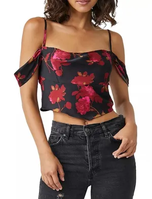Free People Cassandra Floral Print Top thumbnail 1