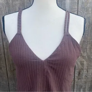 New Aerie Tank/Cami Size Large V Cut Slit Racerback Double Straps Crochet Back thumbnail 2