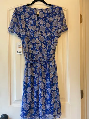 Royal Blue Paisley Dress thumbnail 4