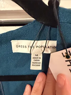 Dress the‎ Population Catalina Deep Teal High-Low Fit-and-Flare Dress M thumbnail 5