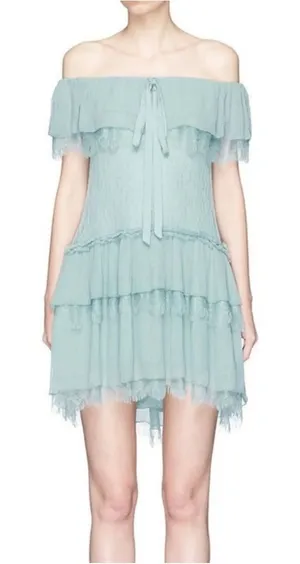 Alice + Olivia Cottagecore Fairy Lace Off Shoulder Mini dress 0 thumbnail 1