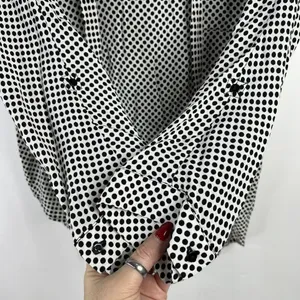 Zara Woman Size L Blouse Black Polka Dot Tie Neck Long Sleeve Flowy Long‎ Sleeve thumbnail 7