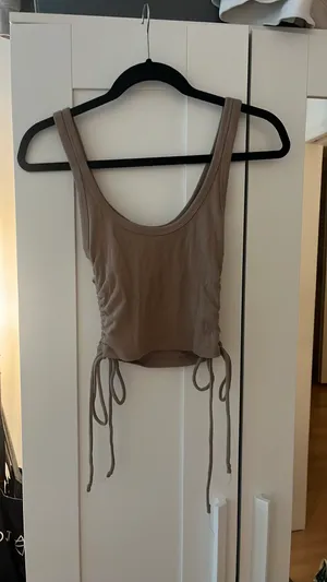 ZARA Tan Ruched Tank Top thumbnail 3