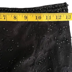 Rachel Allan Womens Lace Beaded Maxi Skirt Size 4 Black Whimisigoth Witchy Prom thumbnail 11