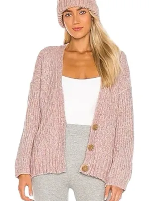 Free People Molly Cable Cardi Oversized‎ Knit Cardigan XS thumbnail 1