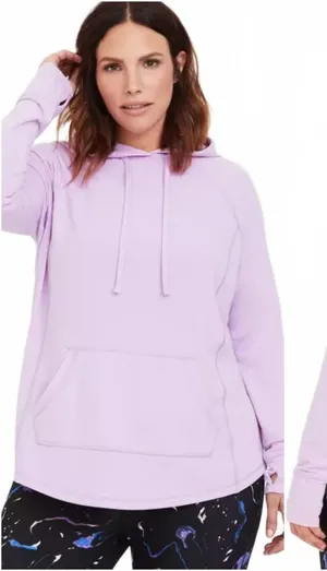 Torrid Purple Everyday Fleece Long Sleeve Active Hoodie Sweatshirt Plus Size 3X thumbnail 1