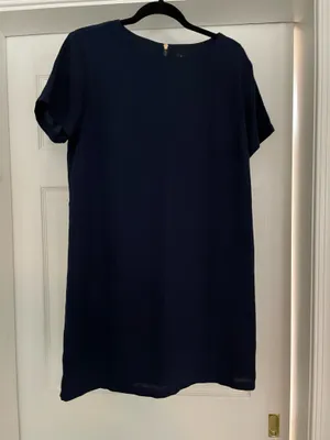 Navy Blue Lulus Dress Shift And Shout thumbnail 3