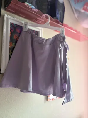 Pastel Lavender Side Tie Wrap Mini Skort Shorts Purple Size M thumbnail 2