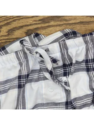 NWT Wild Fable Wide-Leg Mid-Rise Elastic Waist Pajama Pants Plaid Blue 2X thumbnail 7