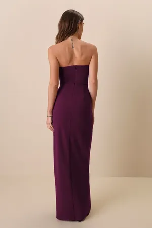 New Lulus Sensational Beauty Plum Purple Strapless Maxi Dress Size XXL MSRP $79 thumbnail 3