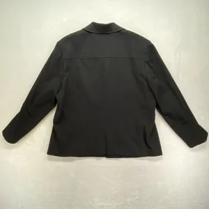 Talbots blazer jacket womens 18 black‎ 100% wool zip front collared thumbnail 7