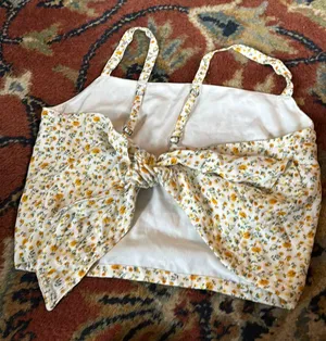 Hollister Floral Spaghetti Strap Crop Top thumbnail 1