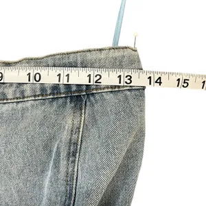 The Post Strapless Denim Jumpsuit S Light Wash Button Front Wide Leg‎ Y2K thumbnail 6