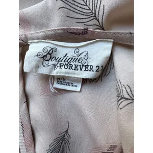 Forever 21 Peacock Feather Romper with Pockets Pale Pink Women’s M thumbnail 4