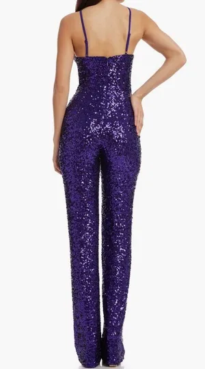 Dress the Population NWT Darian Sequin Jumpsuit thumbnail 3