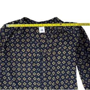 CAbi Women's Small Multicolor Geometric V-Neck Long Sleeve Sheer Blouse thumbnail 4
