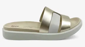 ECCO Size-5.5 Womens‎ Sandal Slide Flowt White Gold thumbnail 1