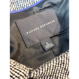 Banana Republic Pea Coat Black White Tweed Wool Blend Double Breasted 4 thumbnail 4