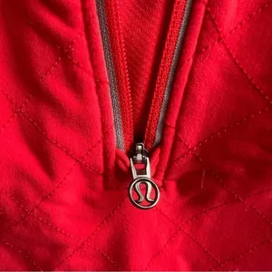 Lululemon Run Toasty Tech Pullover Love Red Size 6 1/4 Zip Running Jacket Shirt thumbnail 8