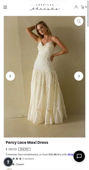 SOLD OUT NWT American Threads Percy Lace Maxi Dress thumbnail 1