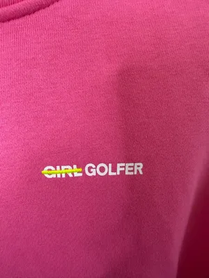 G/Fore Girl Golfer Sweatshirt Knockout Pink French Terry Hoodie Womens Size L thumbnail 7
