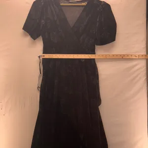 Velvet Burnout Wrap Dress‎ Black Large thumbnail 15