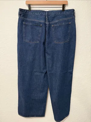 NWT OLD NAVY Mid Rise WOW Baggy Wide Leg Blue Jeans Size 16 thumbnail 7