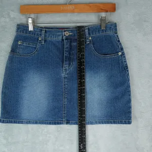 Lazer Jeans Skirt Womens Juniors 9 Demim Mini Skirt‎ Stretch Y2K thumbnail 4