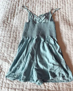 Aerie Light Blue Chambray Knot Front Romper Size Small thumbnail 2