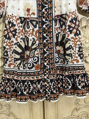 Farm Rio Boho floral-print cotton-blend long sleeves mini dress Size XSMALL thumbnail 5