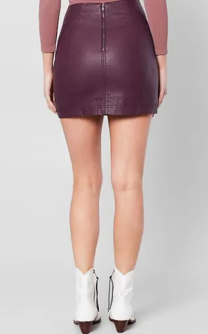 Free People Leather Skirt thumbnail 2