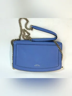 Kate Spade New York Margaux Crossbody in Blue Leather with Chain Strap thumbnail 2