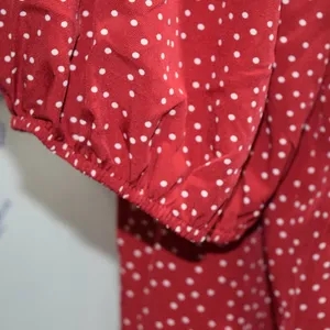 NWT Bloom Chic Red/White Polka Dot Peasant Blouse, Size 26 thumbnail 8