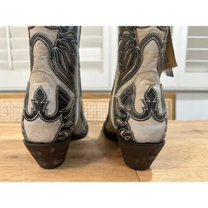 Dan Post Ndulgence Cowboy Boots Snip Toe Leather White Black Size 8 NWT Western thumbnail 12