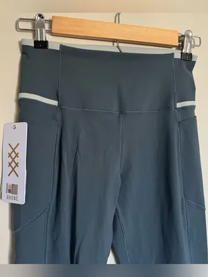 Rhode NWT Instinct Contrast Leggings Blue Granite Harvard Collegiate Logo Size S thumbnail 3