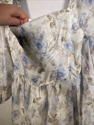 Eywol Long Sleeve White Floral Maxi Dress Large New With Tags thumbnail 3