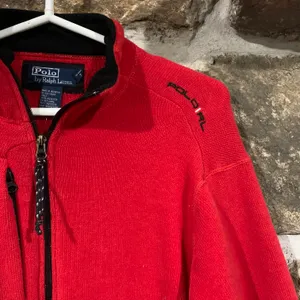 Polo Vintage Red/Black Ralph Lauren Embroidered Zip Up Sweatshirt Jacket thumbnail 2
