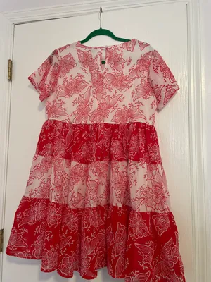 Wednesday Girl mini smock dress with tiers in contast paisley print thumbnail 5