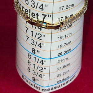 Sparkling Gold Tone Baguette CZ Tennis Bracelet thumbnail 5
