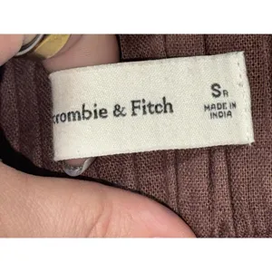 Abercrombie & Fitch Brown Linen Pleated High Rise High Waisted Shorts Size Small thumbnail 4