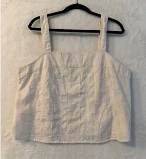 ana a new‎ approach Birch White Embroidered Cotton Cami Tank Top XL 356627 thumbnail 1