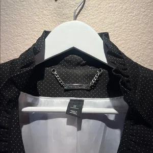 White House Black Market Women’s Dotted Blazer Ruffle collar 3/4 Sleeves Size 12 thumbnail 9