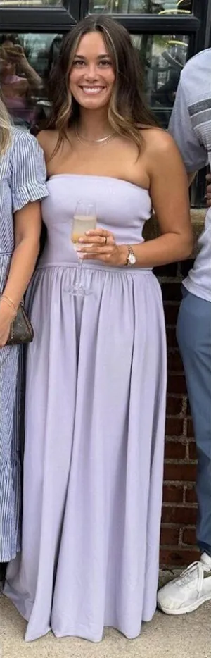 SOLID & STRIPED The Strapless Soglio Dress in Lilac Pastel Size Small thumbnail 1