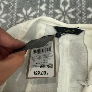 NWT Massimo Dutti Wide Leg Pleated Trousers White Size‎ 2 Minimalist Elegance thumbnail 8