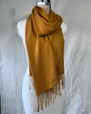 Scarf Extra Large Shawl Cashmere Wrap Scarves Soft Pashmina Dark Brown Gold thumbnail 8