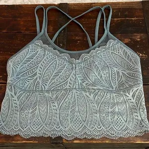 Free People Teal Lace Bralette Cami Size S thumbnail 1