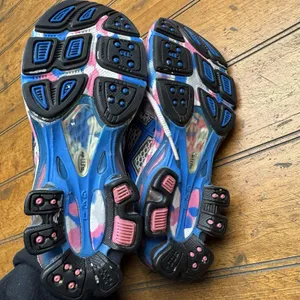 Asics Gel Venture 4 Gray Pink Blue Shoes Sneakers All Terrain‎ Womens Size 6 thumbnail 4