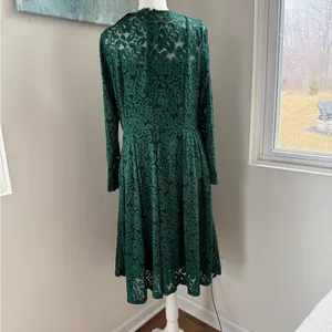 Missmay Green Lace Long Sleeve Dress XL | Retro, Goth Grunge Elegant Party thumbnail 3